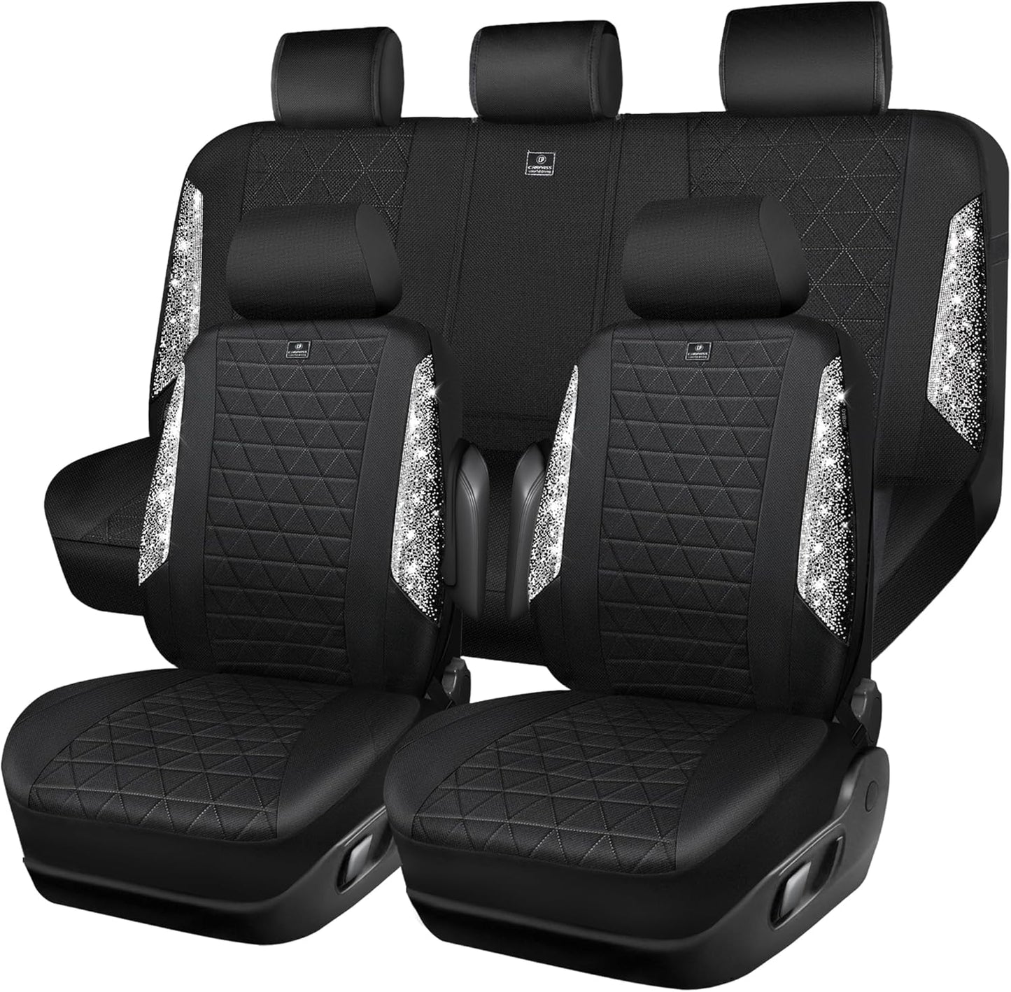 Bling Diamond Car Seat Covers Full Set for Women and Girls