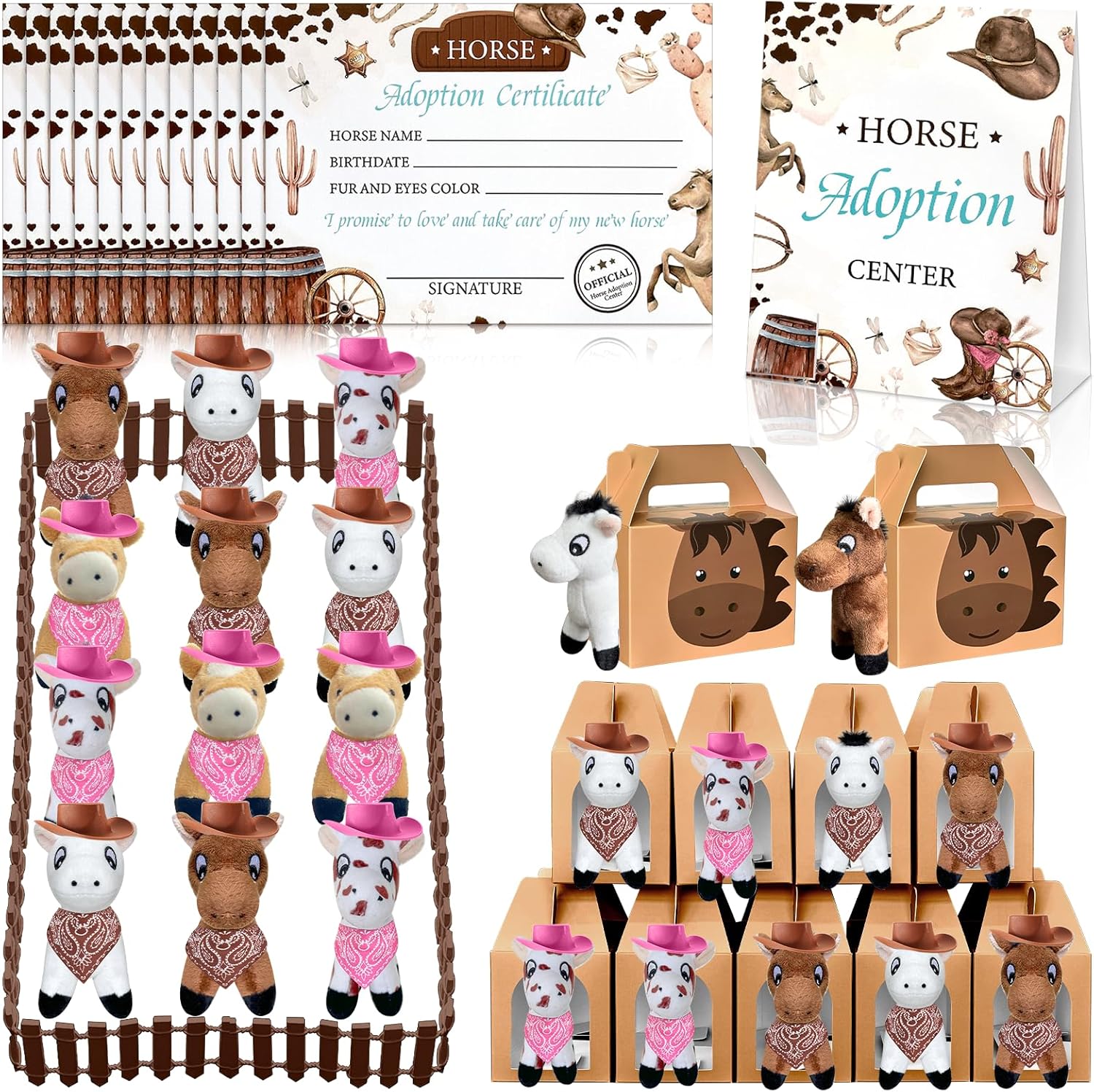 62 Pcs Adopt a Horse Party Favors for Animal Lovers Events