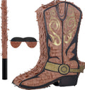 Cowboy Boot Pinata Set with Mask and Bat - Party Ready Pinata