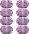 Light Purple Chunky Yarn 8 Pack for Crocheting - Thick Chenille Skeins