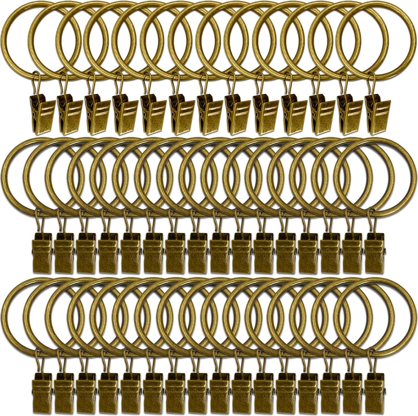 Bronze Curtain Rings 60 Pack - Easy Hanging