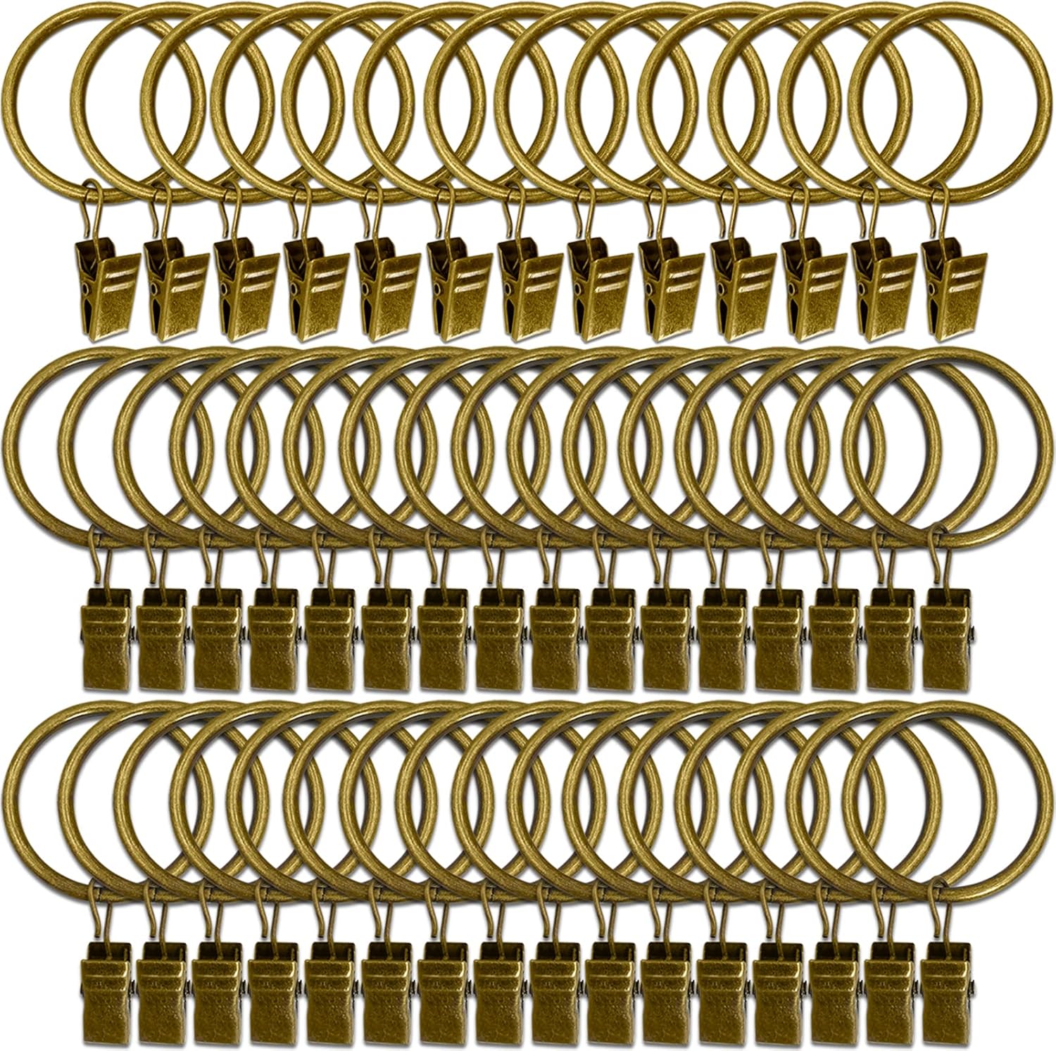 Bronze Curtain Rings 60 Pack - Easy Hanging
