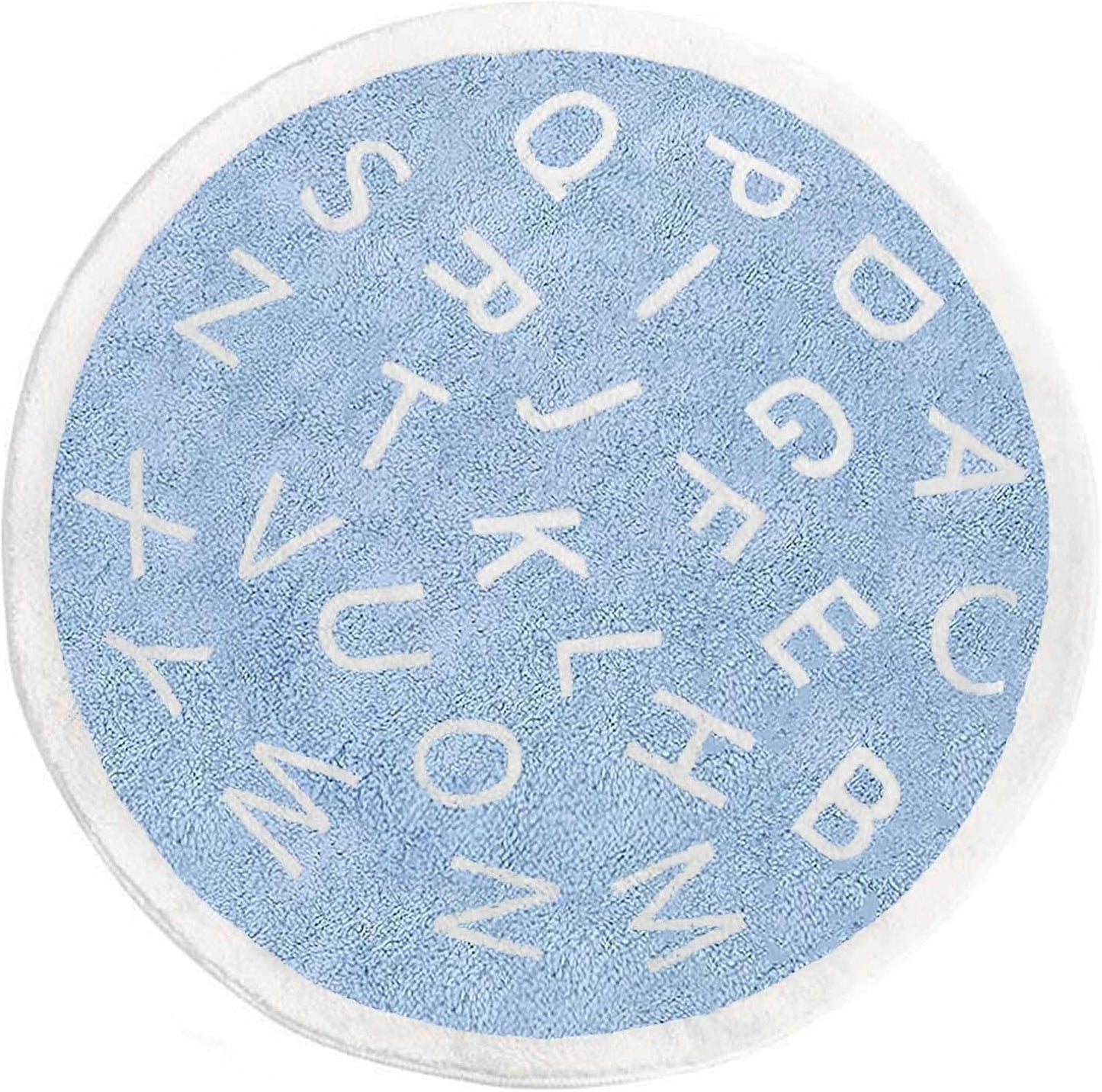 Round Kids ABC Rug for Educational Playroom and Nursery Use