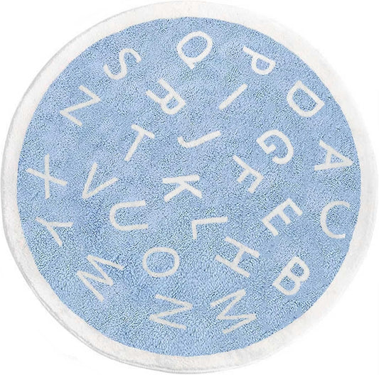 4.6ft Round Kids ABC Rug for Educational Learning and Play