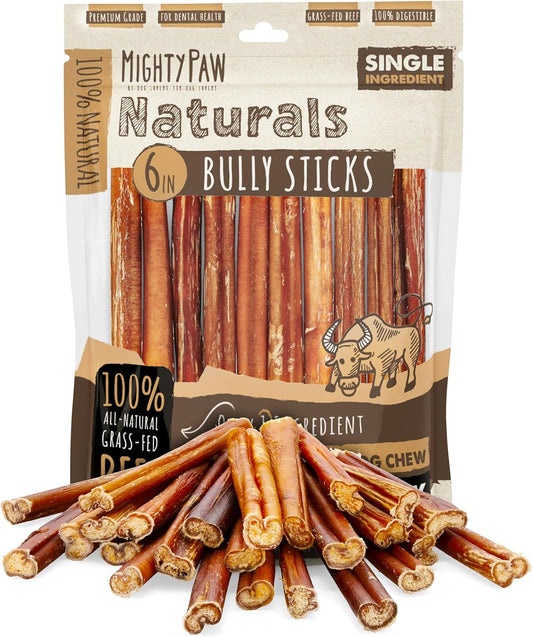 Mighty Paw Naturals Bully Sticks for Dogs - Natural Chews