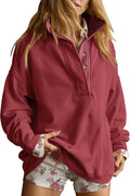 Gacaky Sweatshirt for Women Oversized Henley Pullover - Casual Comfort