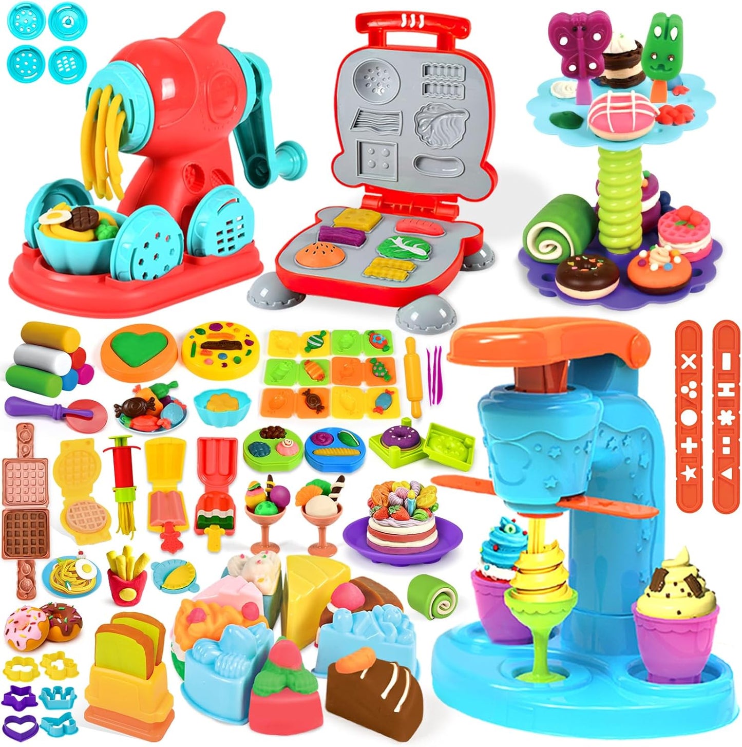 4 in 1 Dough Sets 75 PCS for Kids Ages 4-8 - Fun Kitchen Play