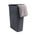 Mind Reader Slim Laundry Hamper with Lid - Slim 40L Wicker Design