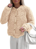 Women's Faux Fur Cropped Coat - Cozy Fuzzy Sherpa Outerwear
