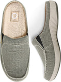 Mens Slippers with Arch Support Canvas Velvet Lining - Slip On Clogs