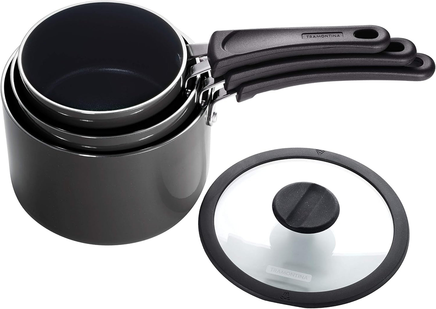 Tramontina Aluminum Non Stick 6-Piece Nesting Sauce Pan Set