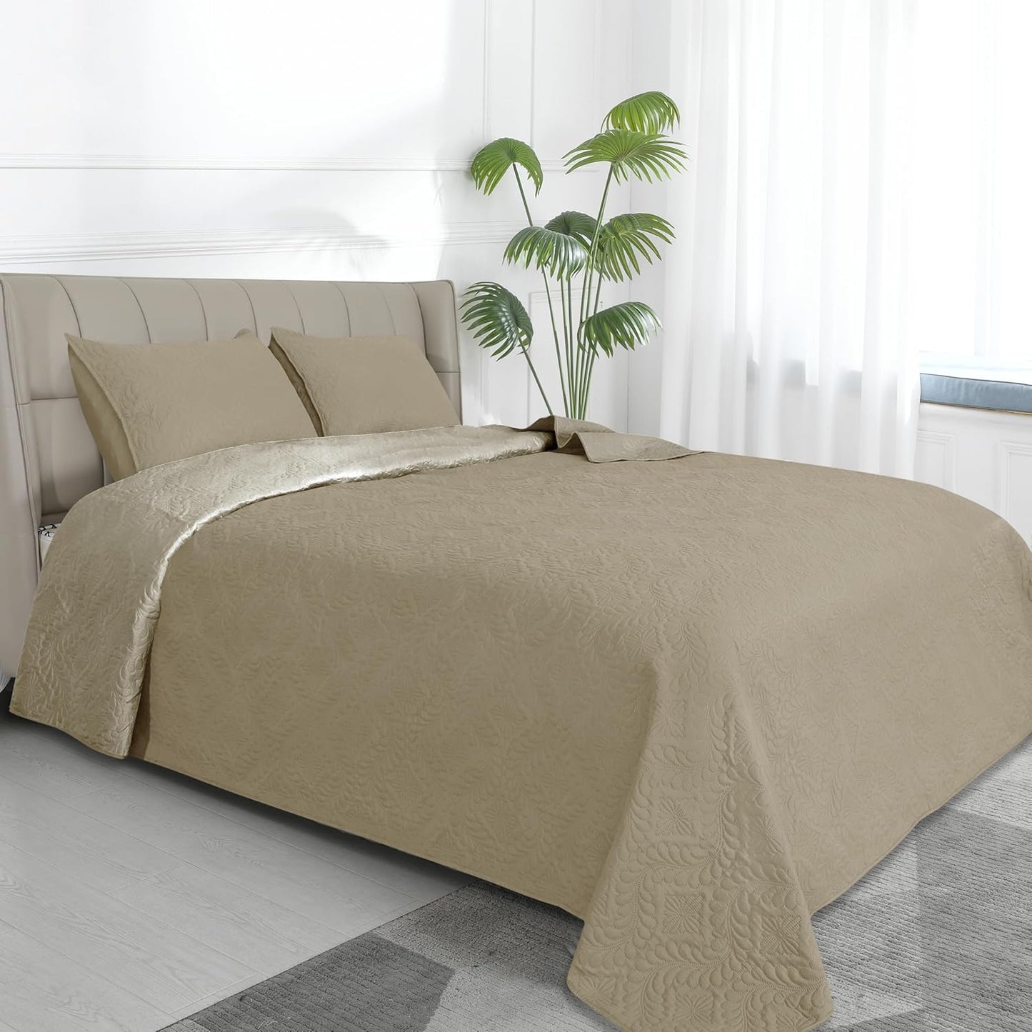 Easy-Going Full/Queen Size Reversible Quilt Set for Comfort