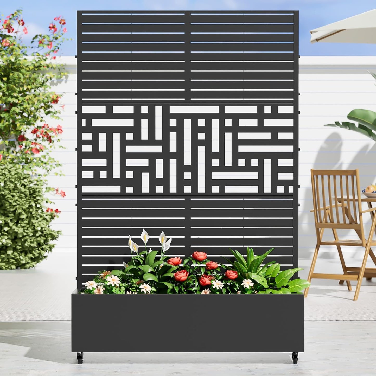 Casaphoria Metal Raised Garden Bed with Trellis for Climbing Plants