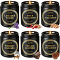 Scented Candles Gift Set for Men - 6 Pack Long Lasting Soy Candles