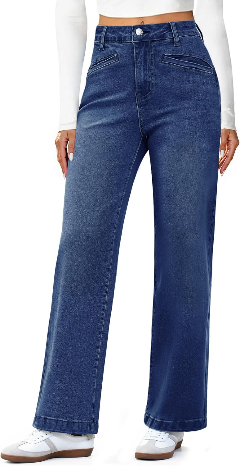 luvamia Wide Leg Jeans for Women - Trendy High Waisted Style