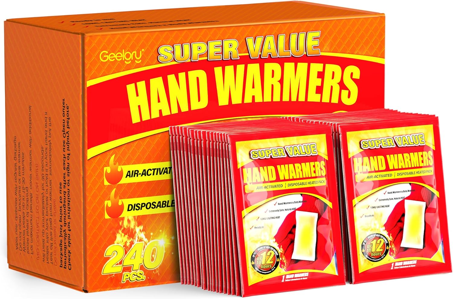 Hand Warmers Disposable 240 Pcs for Long-Lasting Warmth