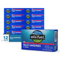 Wild Sardines in Water No Salt Added - Meaty, Sustainable Pack of 12