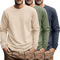Ficerd Men's Big and Tall Long Sleeve Cotton Tee Pack - Comfortable