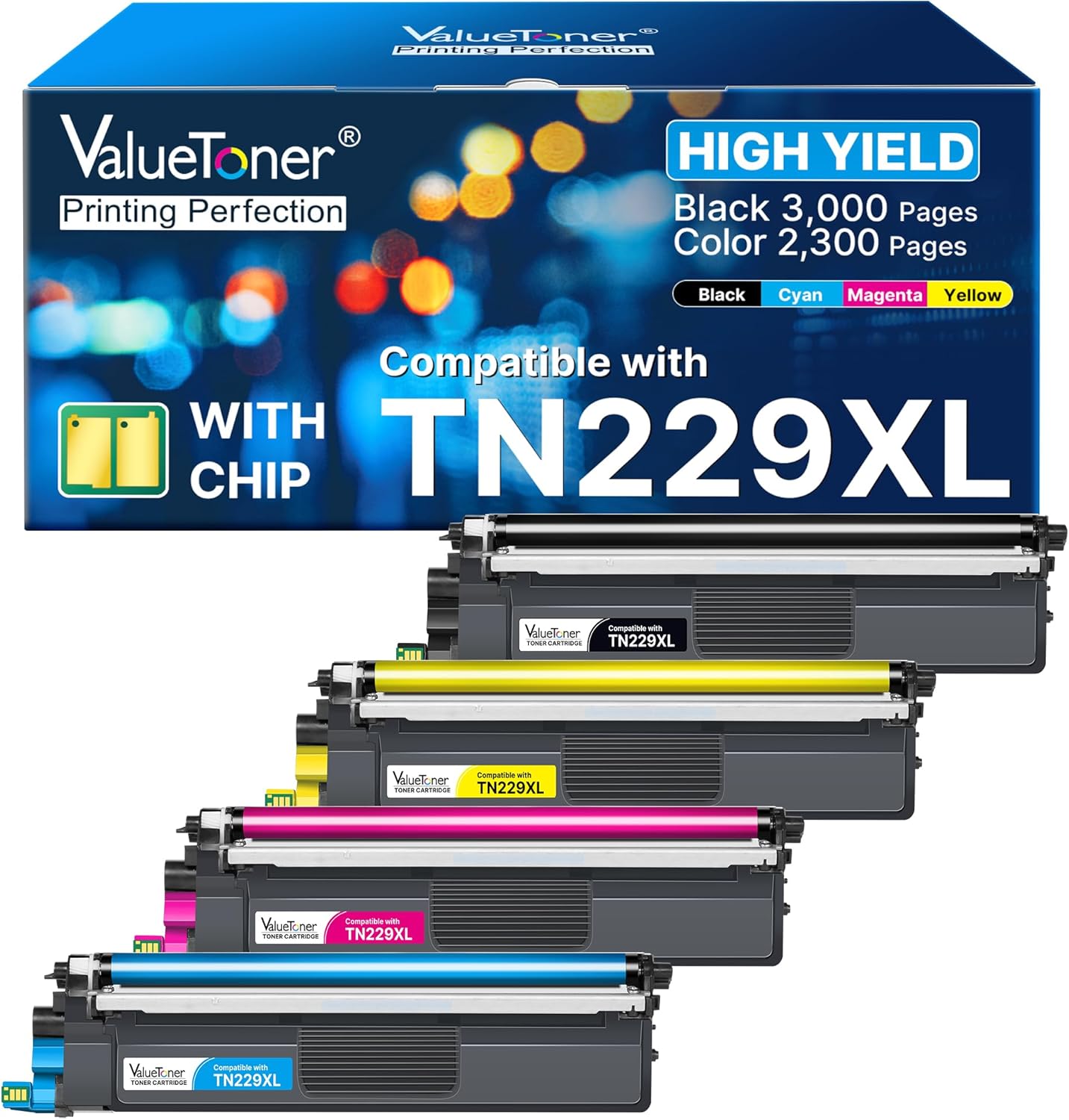 TN229XL Toner Cartridges for Brother Printers - High Yield Pack