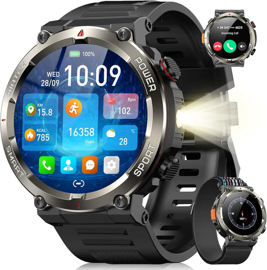 Military Smart Watch for Men with 100 Days Battery Life