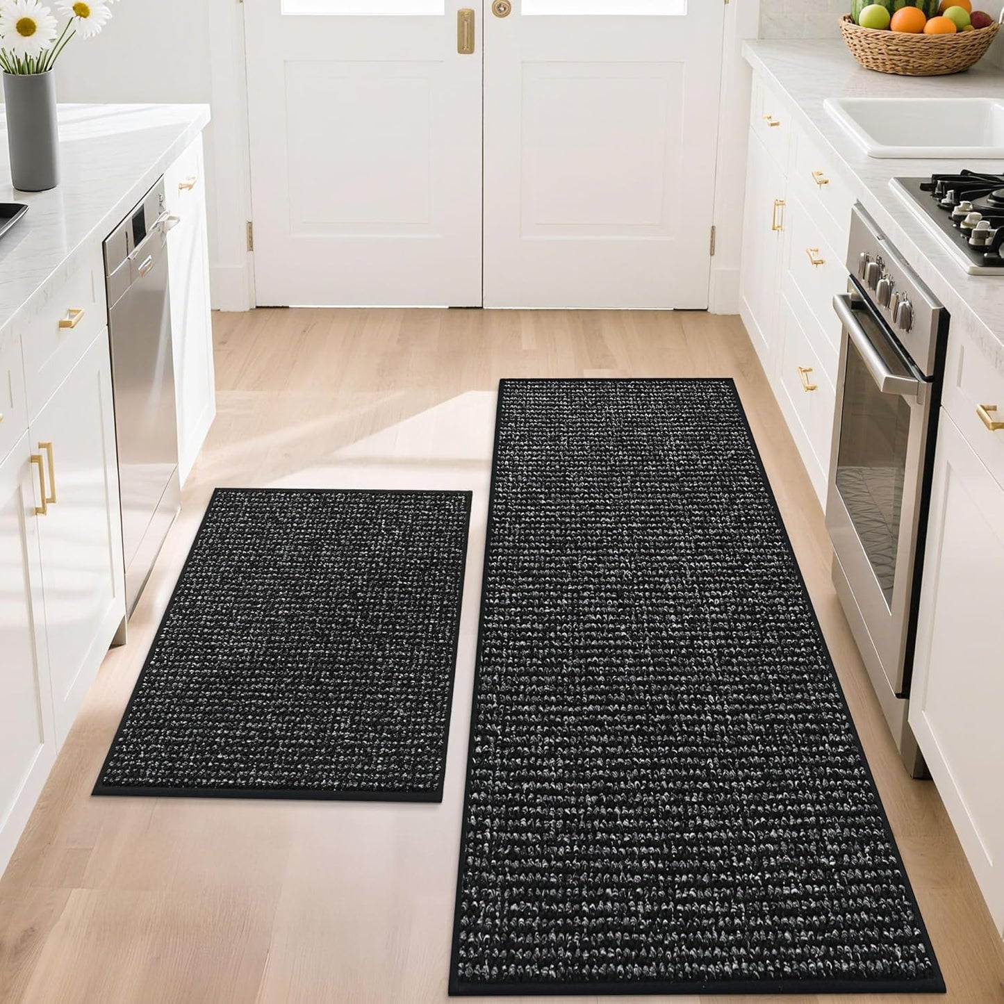 BEQHAUSE Kitchen Rugs and Mats Set, Non-Slip & Absorbent