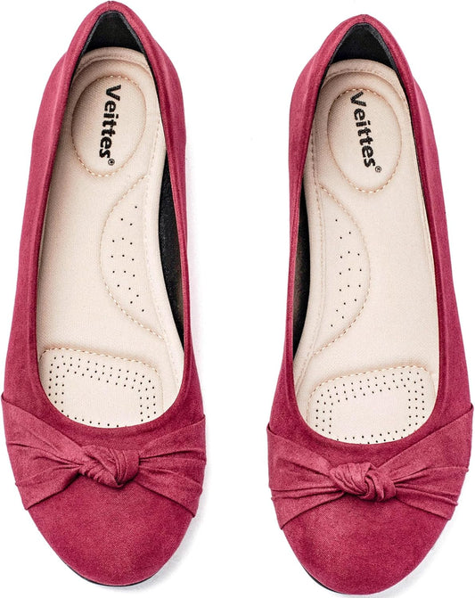 Veittes Women's Wide Width Flat Shoes for Comfort and Style