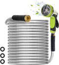 Metal Garden Hose 50FT - Heavy Duty Stainless Steel, No Kink