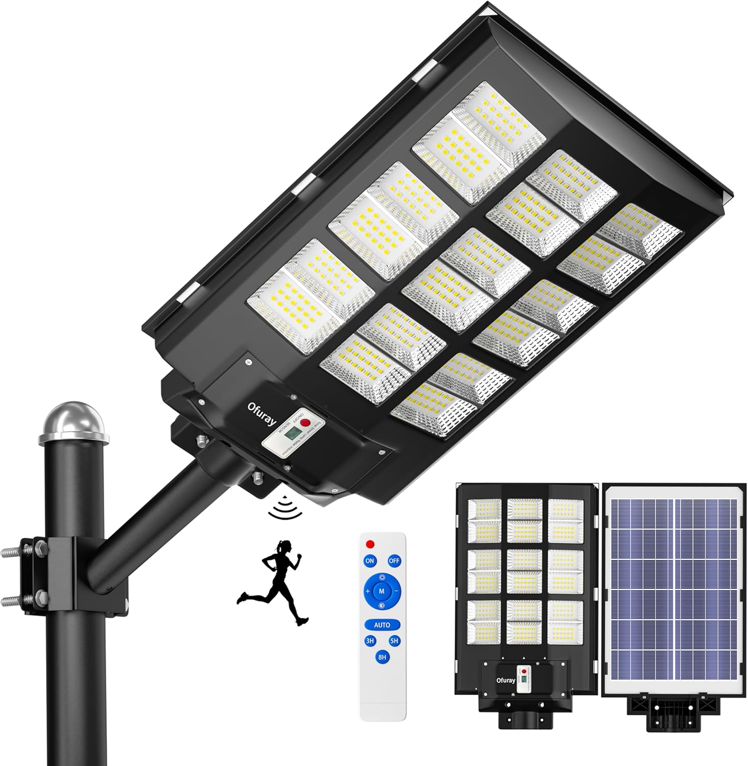 Ofuray 3600W Solar Street Lights Outdoor for Security and Safety