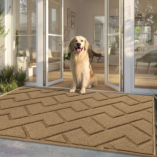 Absorbent Muddy Dirt Resist Welcome Door Mat for Entryway