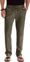 Sailwind Men's Drawstring Linen Pants for Summer Beach - Relaxed Fit
