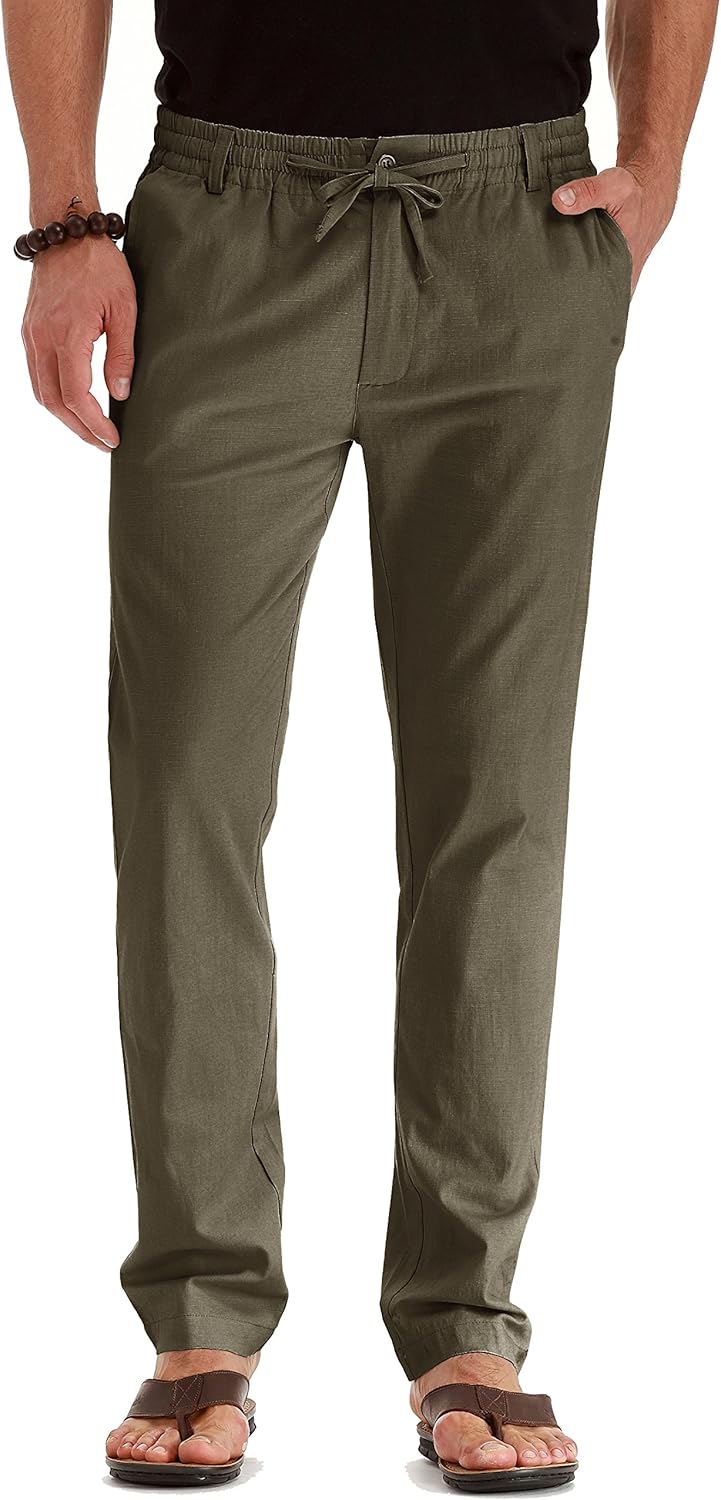 Sailwind Men's Drawstring Linen Pants for Summer Comfort