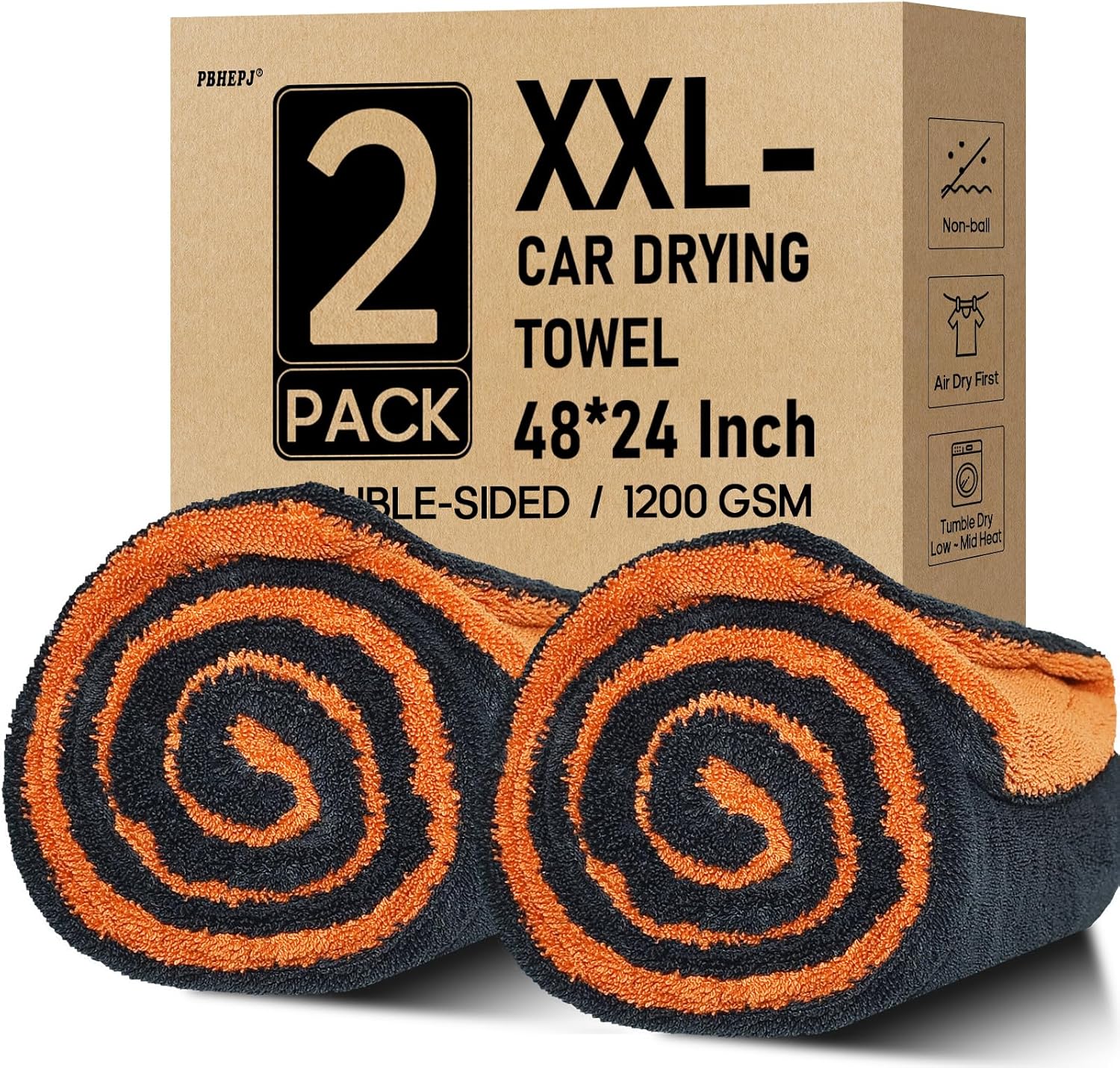 PBHEPJ XXL Microfiber Car Drying Towels for Flawless Finish