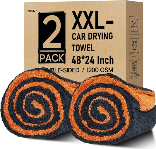 PBHEPJ XXL Microfiber Car Drying Towels for Flawless Finish