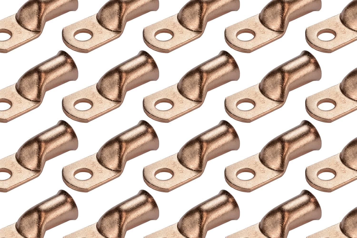 TEMCo 100 Pack Bare Copper Welding Battery Cable Ends for Durability