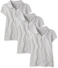 Girls Pique Polo 3-Pack Short Sleeve Multipack - Soft Cotton