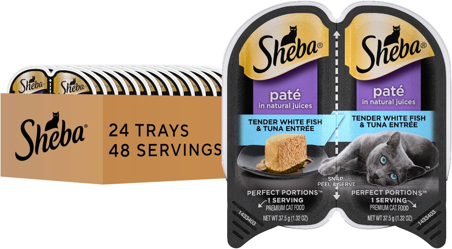 Sheba Perfect Portions Wet Cat Food Pate with Whitefish & Tuna