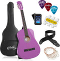 38-inch Beginner Acoustic Guitar Package Purple - Starter Kit