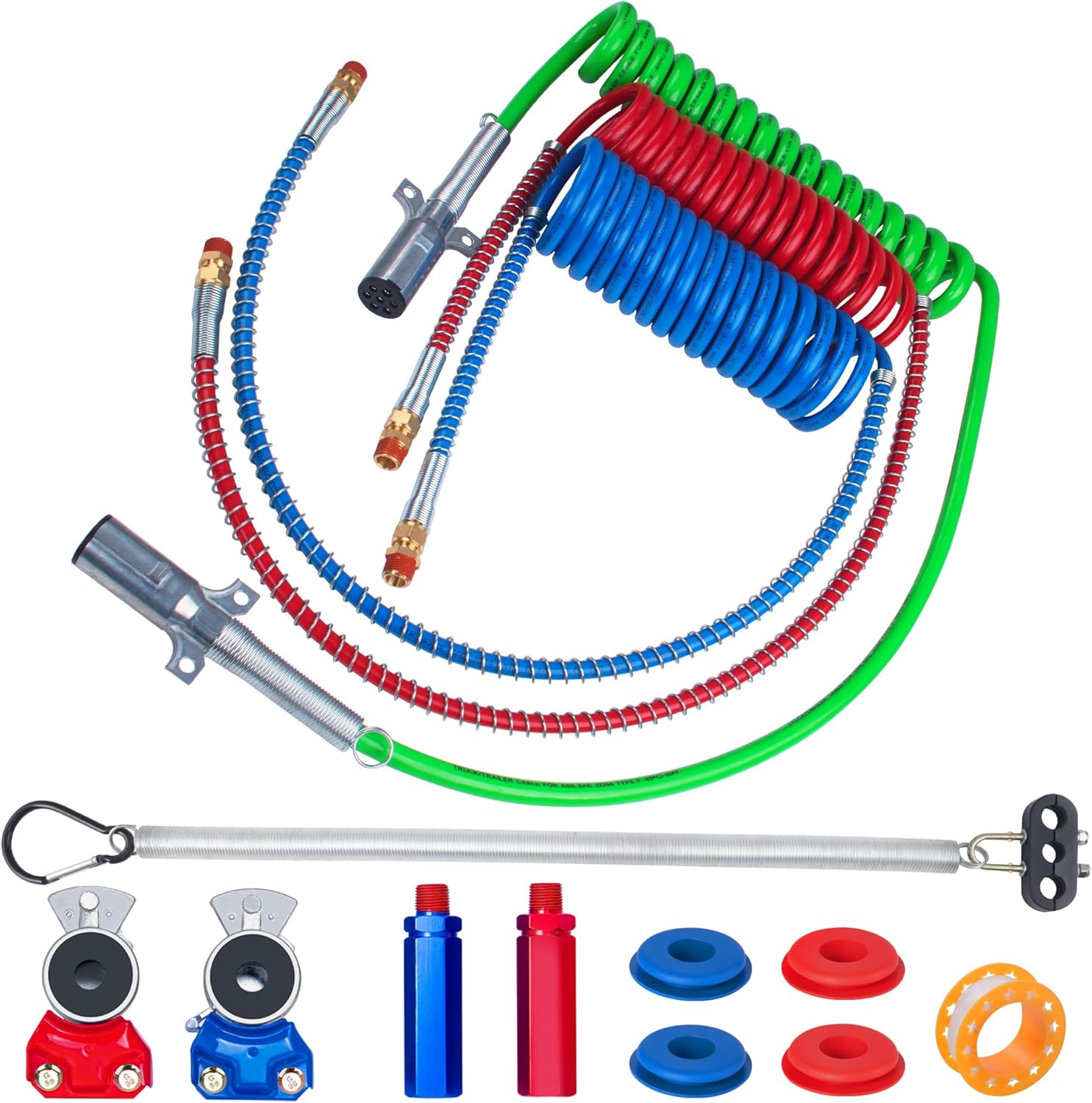 15Ft Air Brake Line Hoses & ABS Electrical Power Cord Assembly