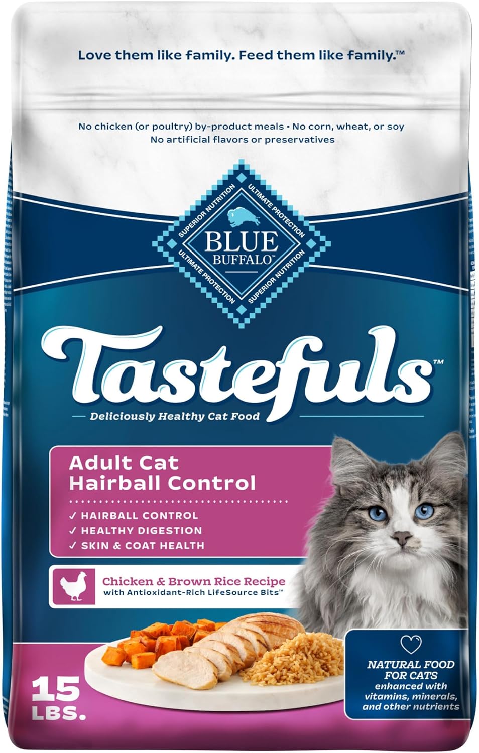 Blue Buffalo Tastefuls Hairball Control Dry Cat Food for Adults