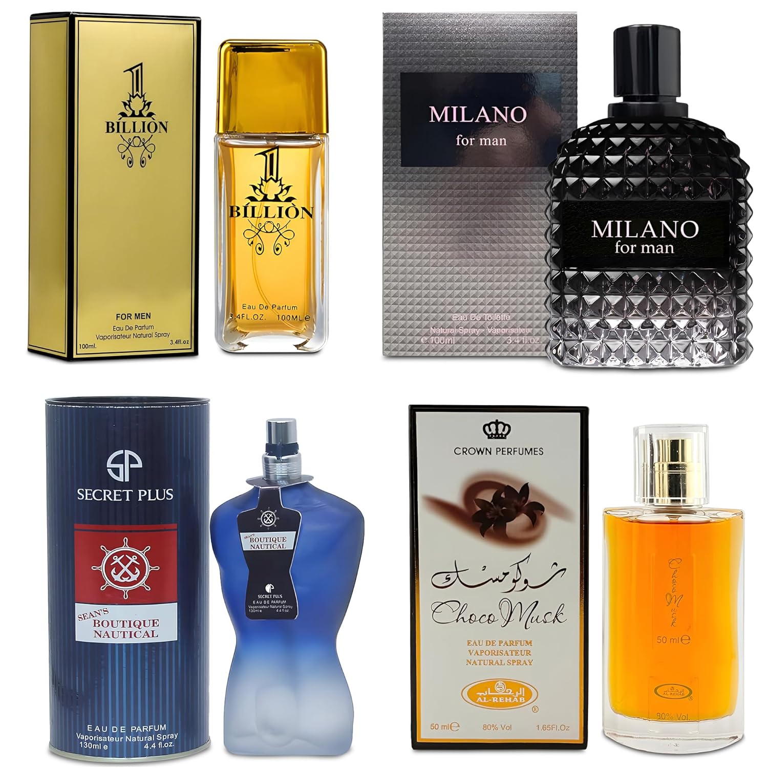 Men Cologne 4-Piece Combo Set for Long Lasting Fragrance