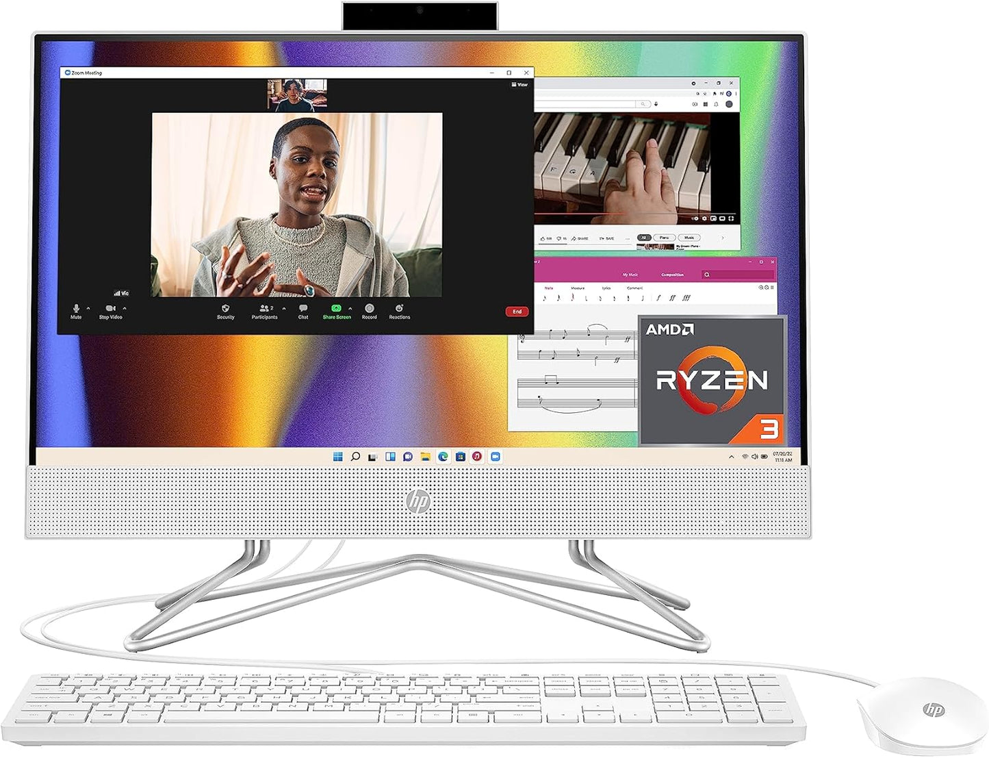 HP All-in-One PC Desk Computer with 21.5in Full HD Display