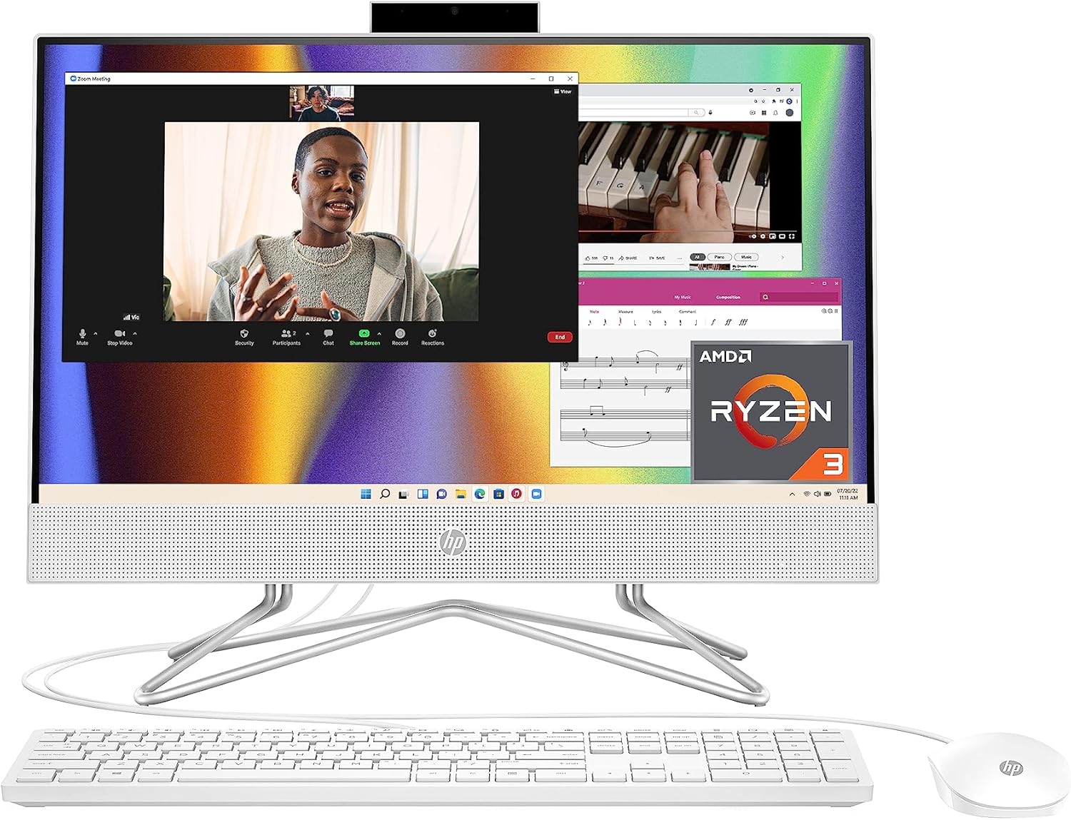 HP All-in-One PC Desk Computer with 21.5in Full HD Display
