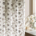 Floral 100% Blackout Curtains 96 in Panels - Vintage Gray Rose Pattern