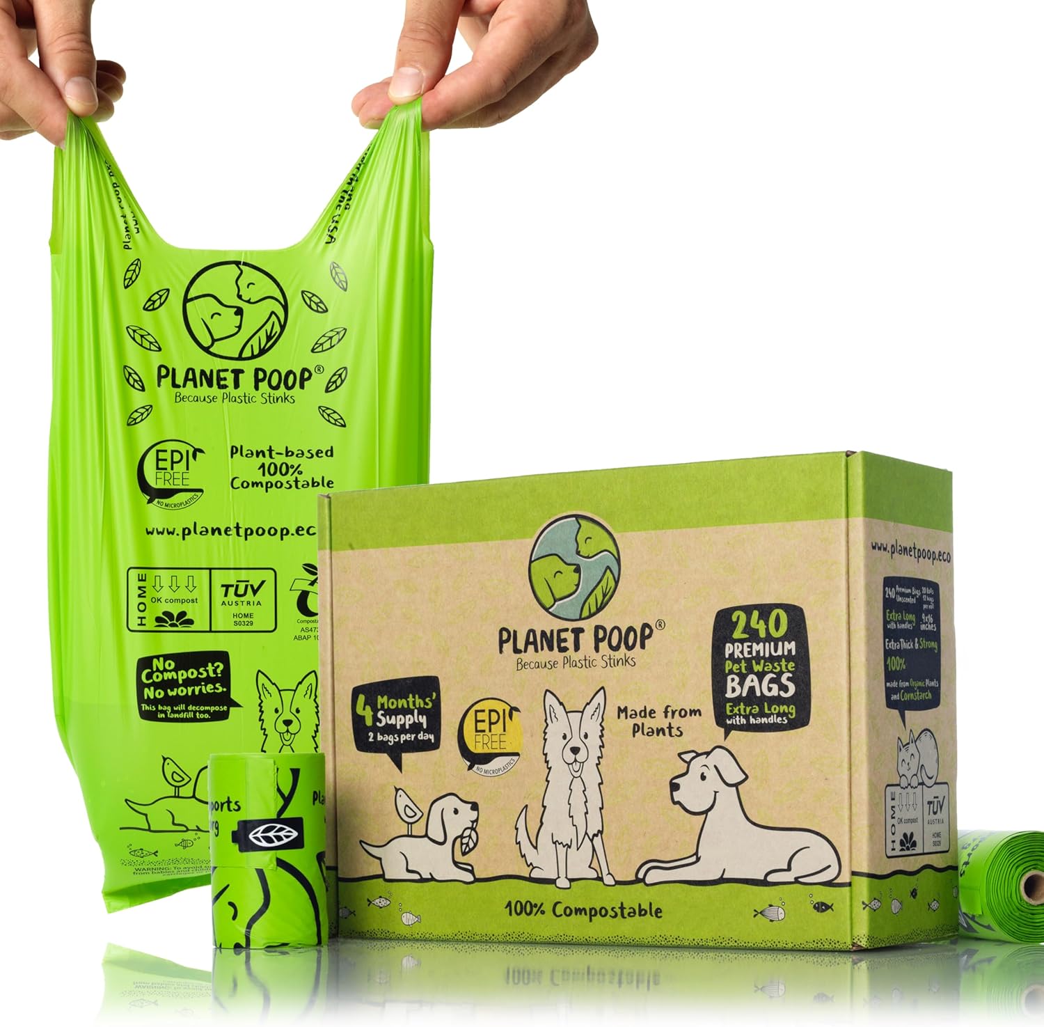 PLANET POOP Home Compostable Dog Poop Bags for Pet Waste