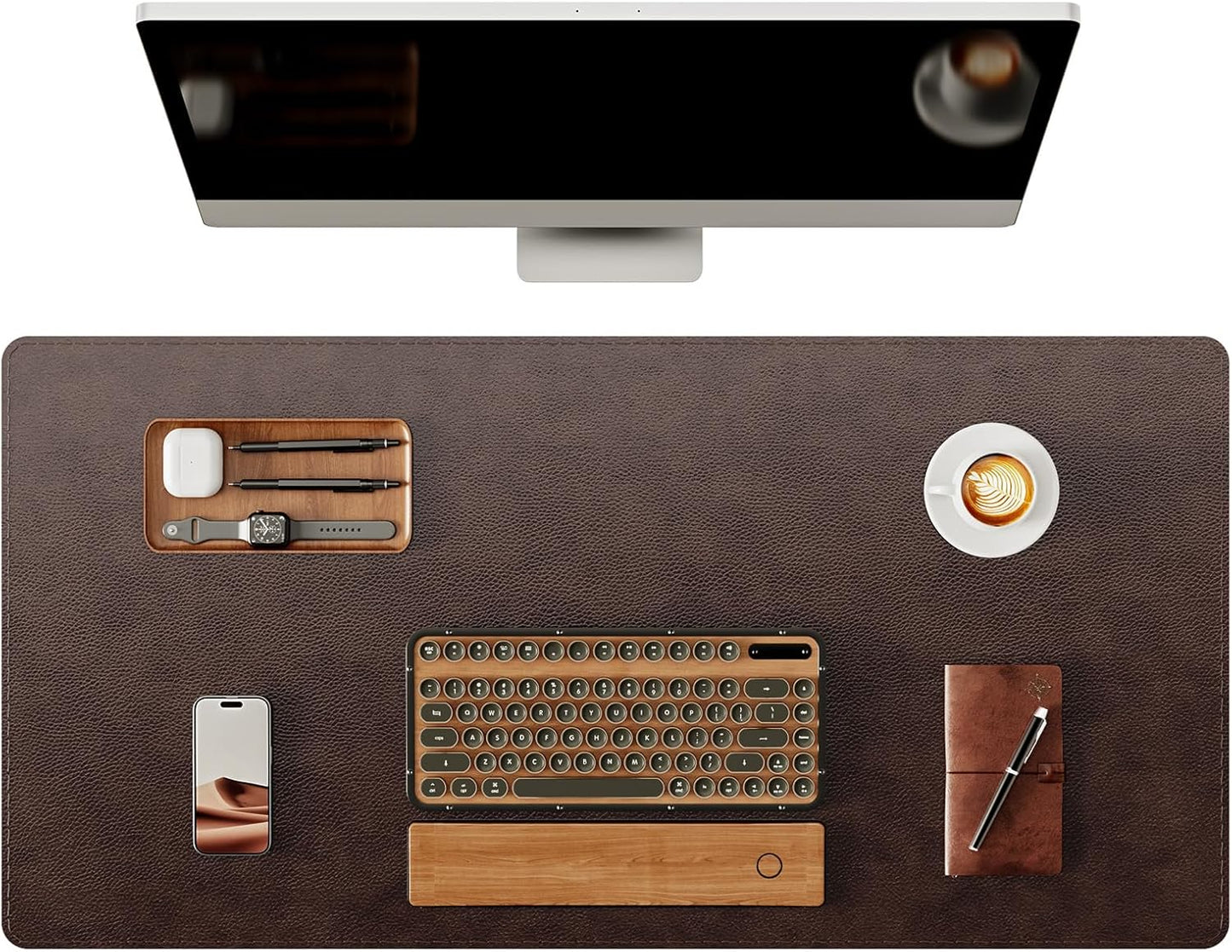 YSAGi Genuine Leather Desk Mat - Premium Office Desk Pad