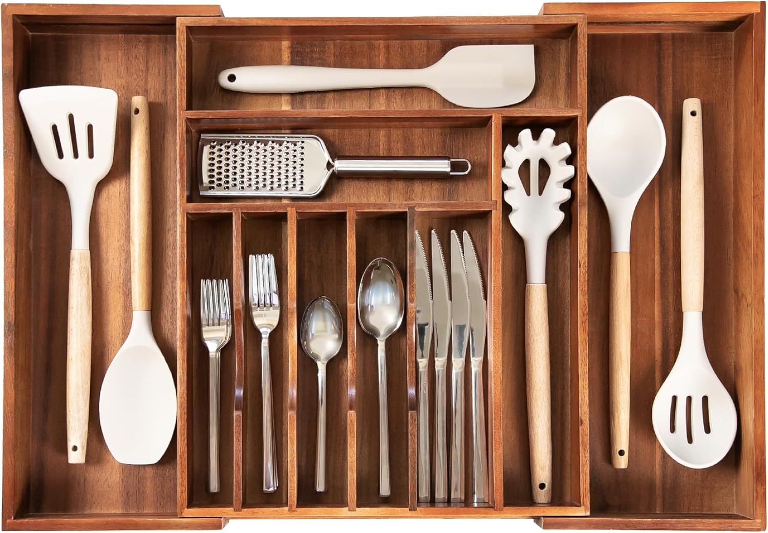 Premium Silverware Organizer for Kitchen Drawers - Expandable Design