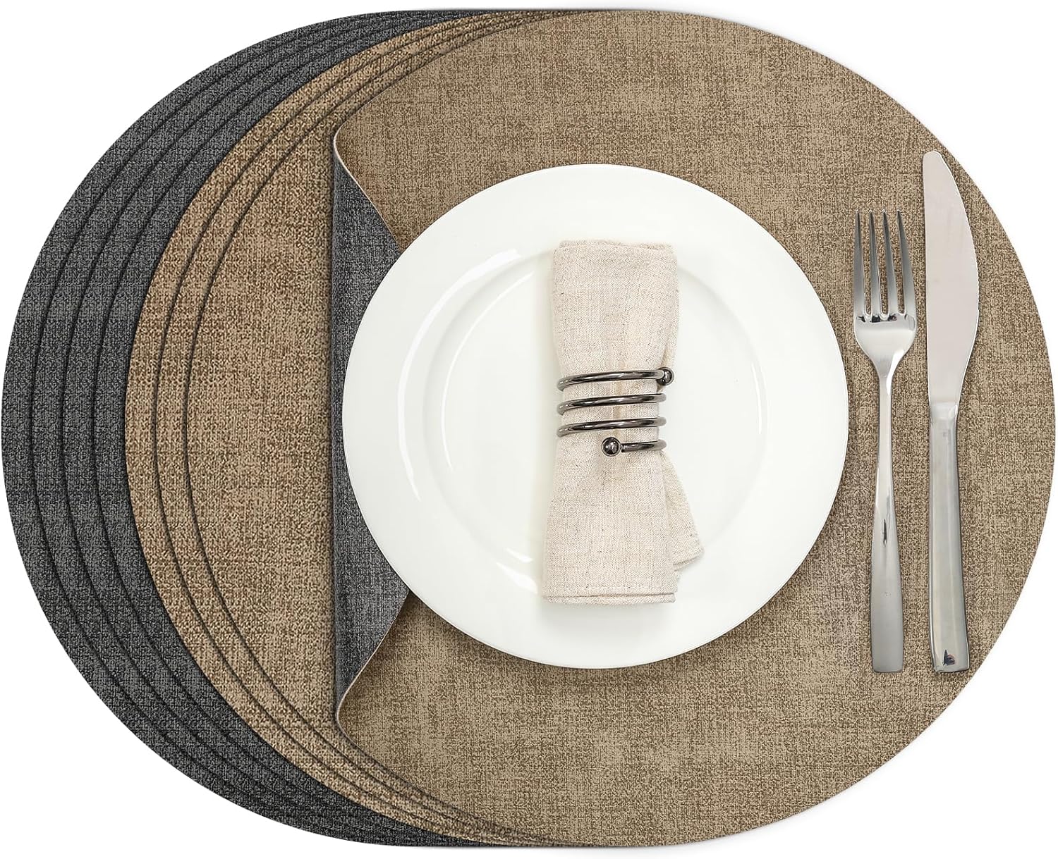 Myir JUN Round Placemats Set of 8 for Dining Table Use