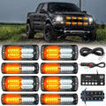 LED Strobe Lights 8PCS Sync Feature Amber White - Visible Day & Night