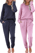 Ekouaer Womens 2-Pack Long Sleeve Pajama Sets - Soft, Breathable