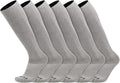 Over the Calf Work Socks 6-Pack for Men and Women - Moisture Wicking